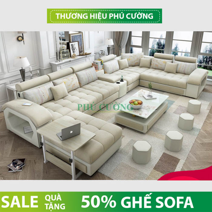 Sofa phòng khách nhập khẩu hình chữ U thu hút tài lộc cho gia đình 3