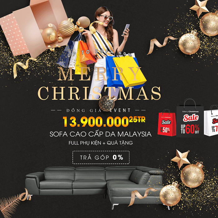 Nội thất Phú Cường giảm 60% sofa khuyến mãi Trà Vinh nhân dịp Noel 2020