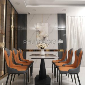 Bộ bàn ăn 1m6 mặt đá Ceramic đẹp