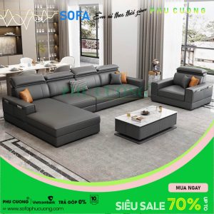 Sofa phòng khách chữ L có ghế bành A948