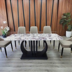 Bàn ăn hiện đại 6 ghế da cao cấp BK031