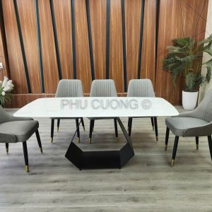 Bàn ăn kim cương đá vi tinh 1m6 BK033