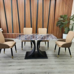 Bàn ăn 6 ghế màu cafe sữa BK036