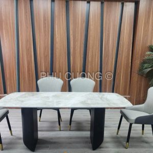 Bàn ăn chân 2 trụ đẹp BK023