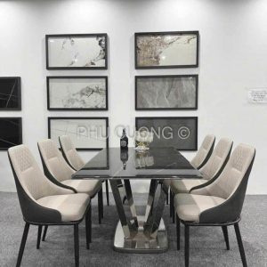 Bàn ăn đá cốt tự nhiên 6 ghế BA022