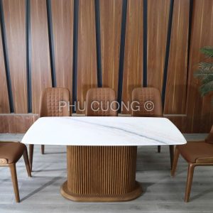 Bộ bàn ăn gỗ sồi 6 ghế 1m6 BS009