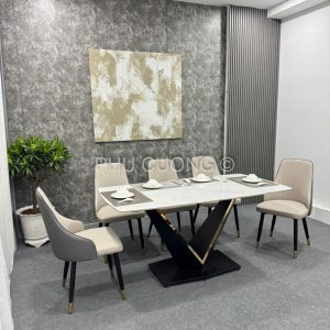 Bộ bàn ăn Xám kem BA049