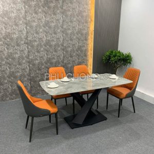 Bộ bàn ăn 4 ghế cà rốt BA043