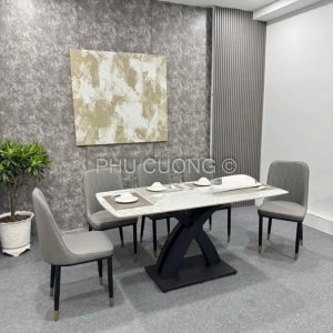 Bộ bàn ăn Ceramic 1m6 6 ghế BA024