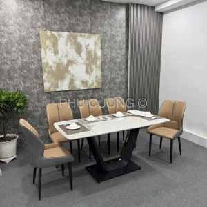 Bộ bàn ăn Nâu nhạt 6 ghế BA033