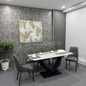 Bộ bàn ăn 6 ghế xám đậm BA037