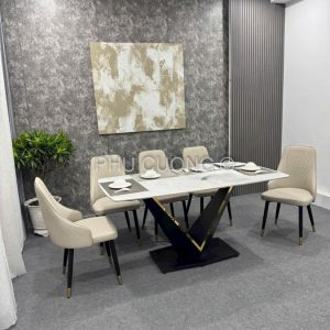 Bộ bàn ăn 6 ghế thanh lịch bàn 1m6 BA038