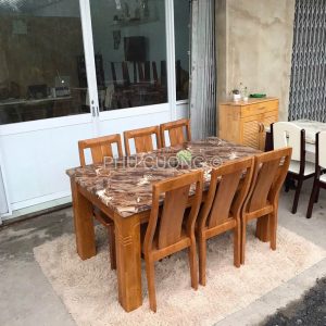 Bàn ăn gỗ Vân đá đẹp cao cấp LTS011
