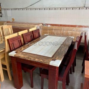 Bàn ăn gỗ Sồi màu cánh gián LTS013