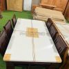 Bàn ăn gỗ tự nhiên mặt đá dày đẹp LTS014