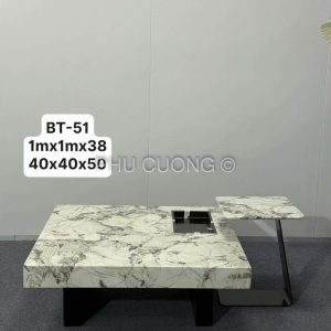 Bàn trà sofa 2 mặt đá xám trắng BT-51
