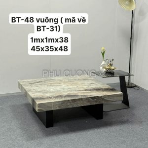 Bàn trà vuông thép kết hợp gỗ BT-48