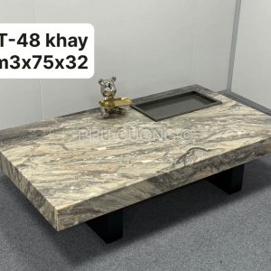 Bàn đá chữ nhật có khay BT-48