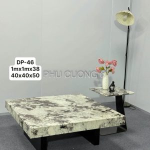 Bàn đá trăng vân xám nhiều BT-46