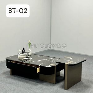 Bàn đá đen vân trắng có hộc BT-02