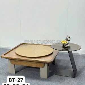 Bàn sofa gỗ Vuông tròn đẹp BT-27