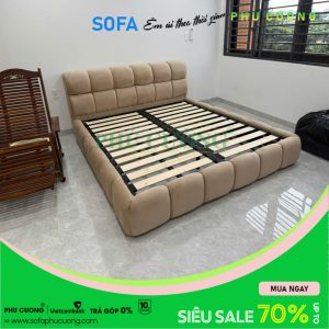 Giường ngủ bọc vải nhung êm GU032