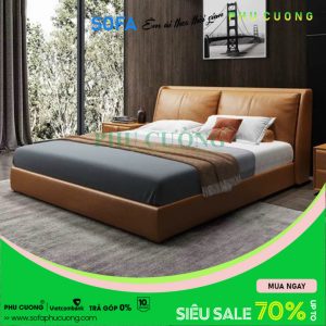 Giường ngủ bọc da tựa êm GU004