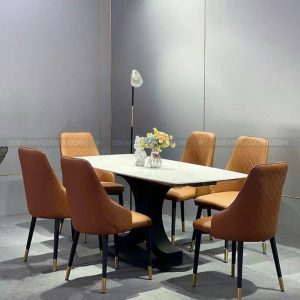 [BA067] Bộ bàn ăn chữ X 6 ghế Da cao cấp