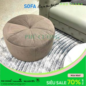 Ghế đôn sofa tròn giật nút giữa D011