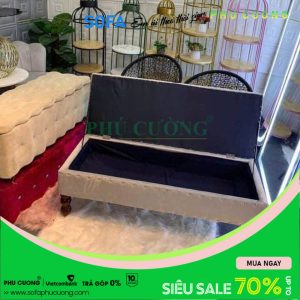 Ghế đôn sofa chữ nhật có hộc để đồ D035